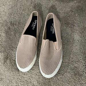 Sperry Blush Perforated Slip-On Shoes